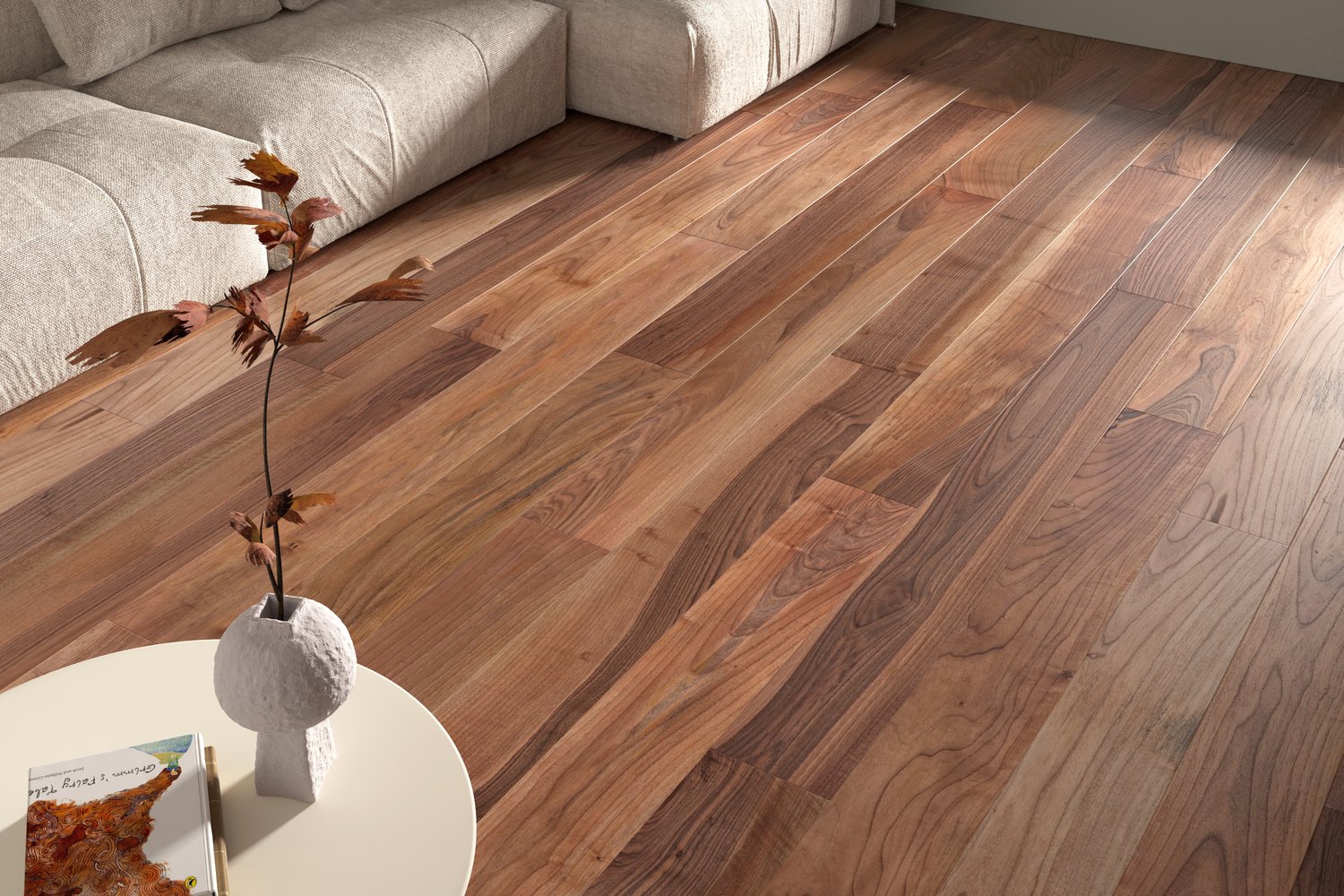 rendering with European Walnut wood texture