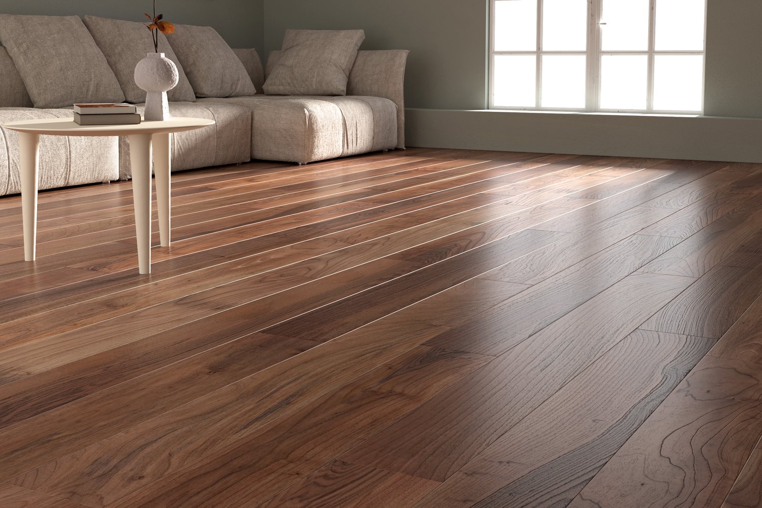 rendering with European Walnut wood texture