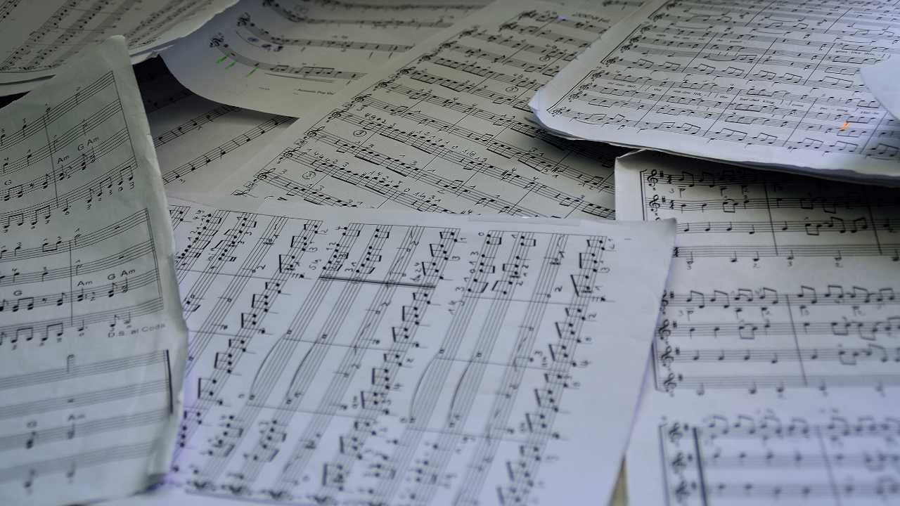 sheet music on a table