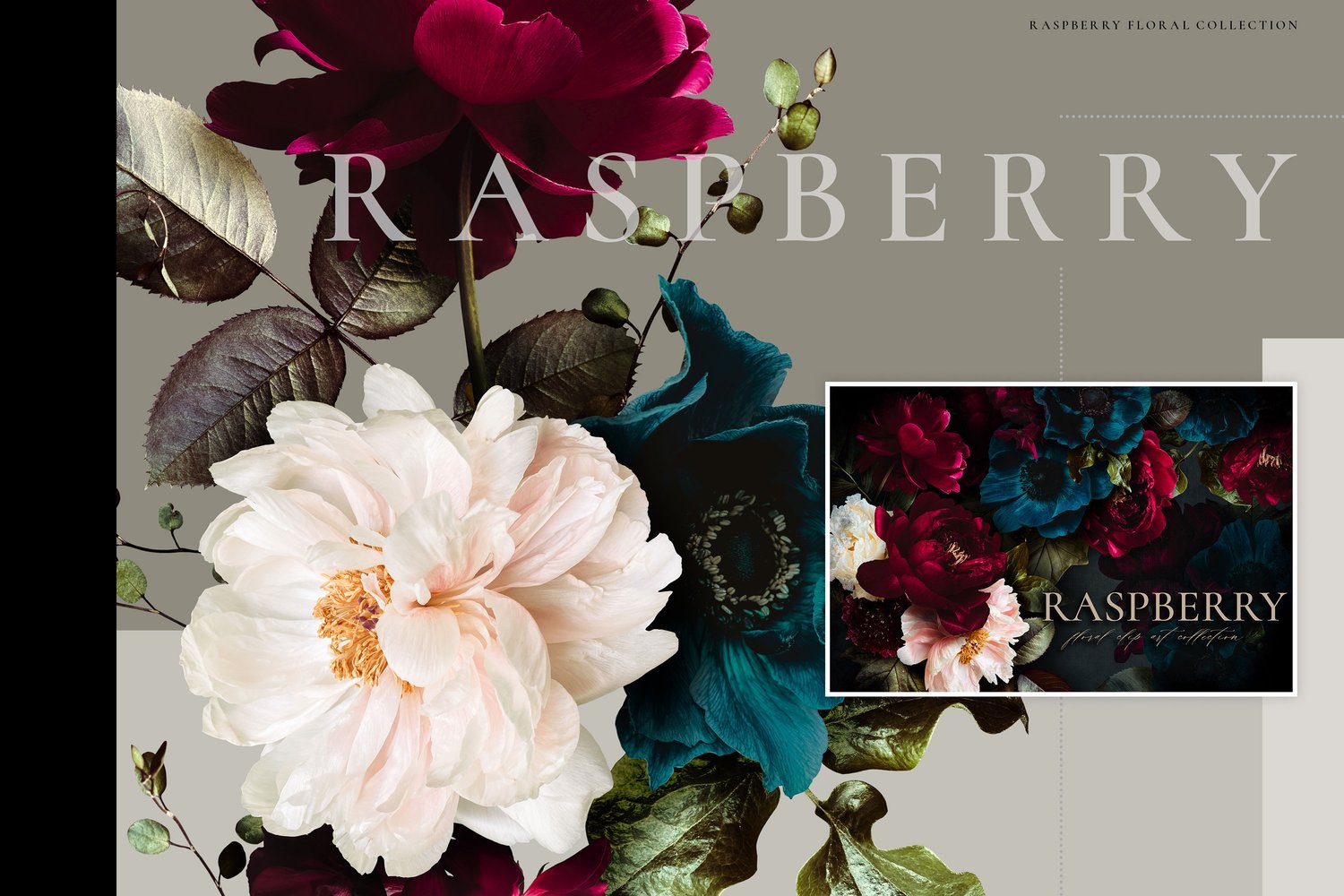 bundle of several realistic digital floral graphics