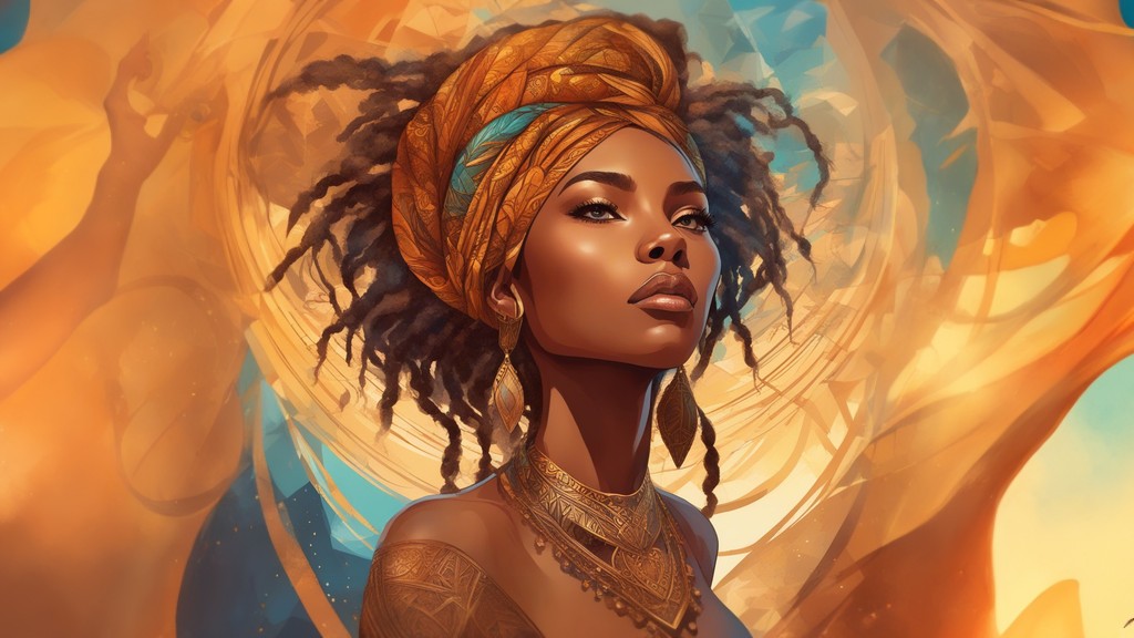 This 3D AI art encapsulates the queen's unique charm, her colorful dreadlocks, vibrant attire, and the whimsical background all converging to create a captivating and imaginative portrait. The queen's gaze hints at the depths of her whimsical spirit, invi