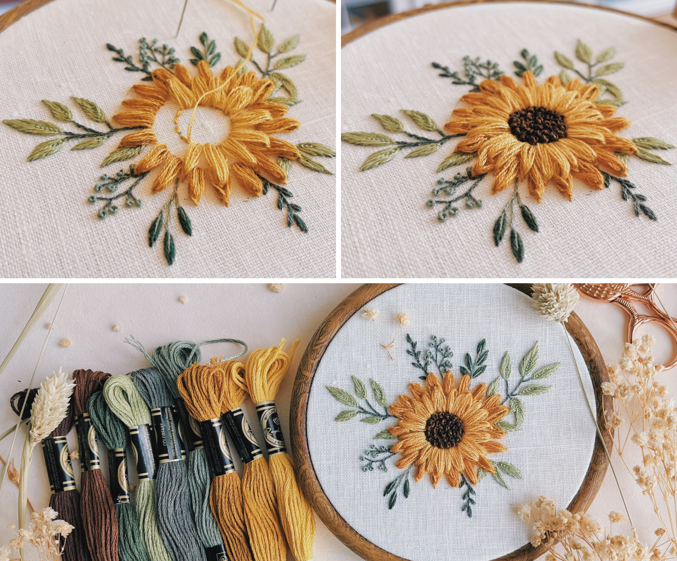 FREE Sunflower Embroidery Pattern