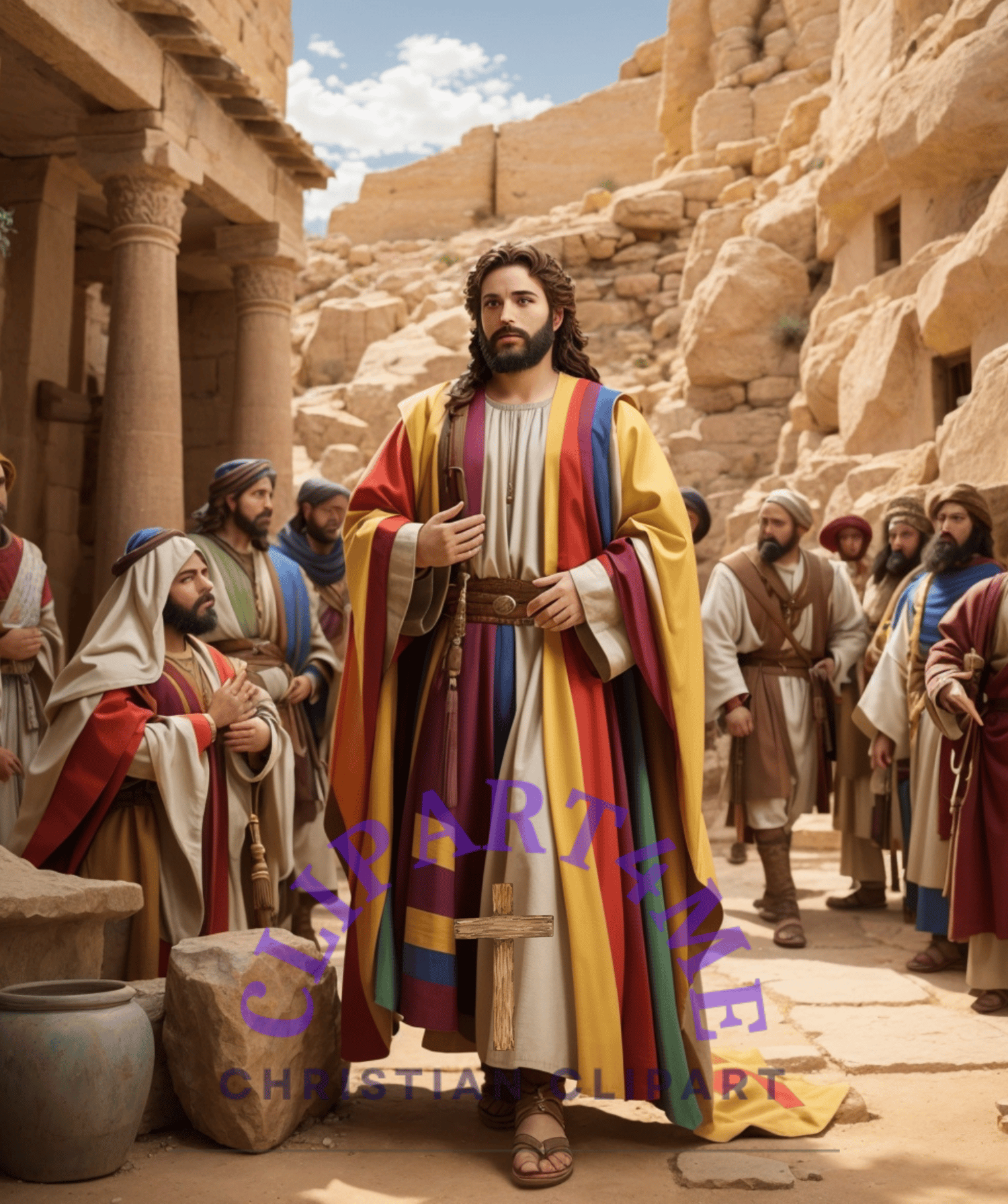 Joseph Color Joseph and His Coat of Many Colors Stock Graphics: Digital Religious ...