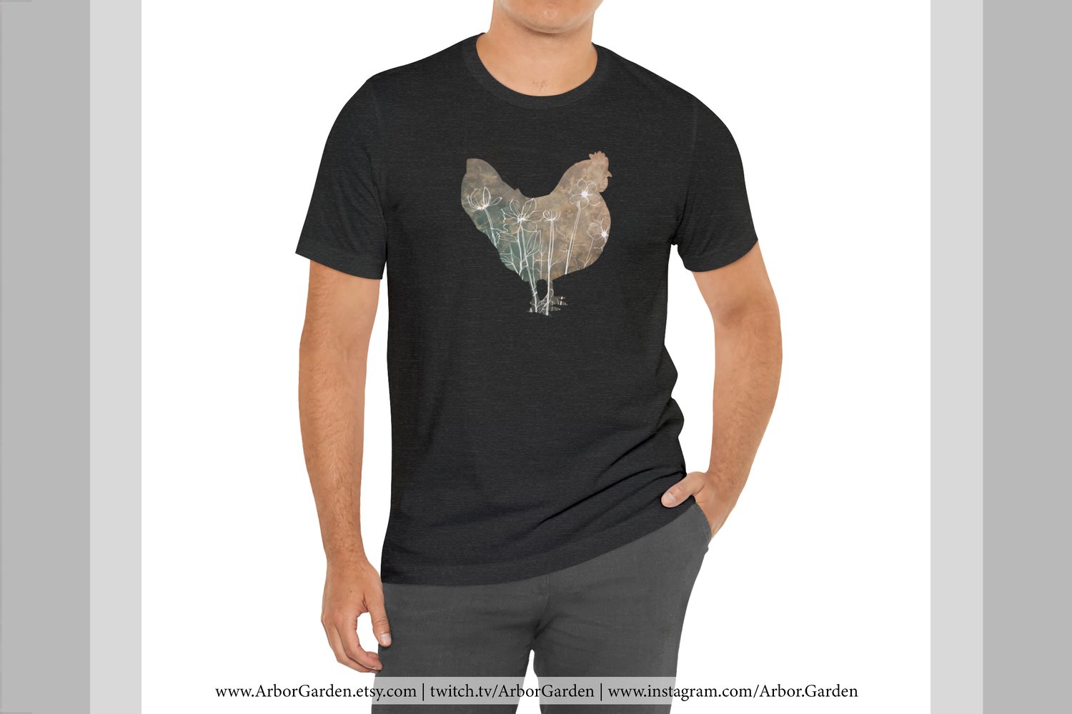 Arbor Garden T-Shirt Chicken Art Unisex Jersey Shirt
