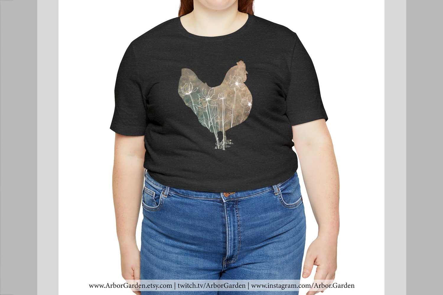 Arbor Garden T-Shirt Chicken Art Unisex Jersey Shirt