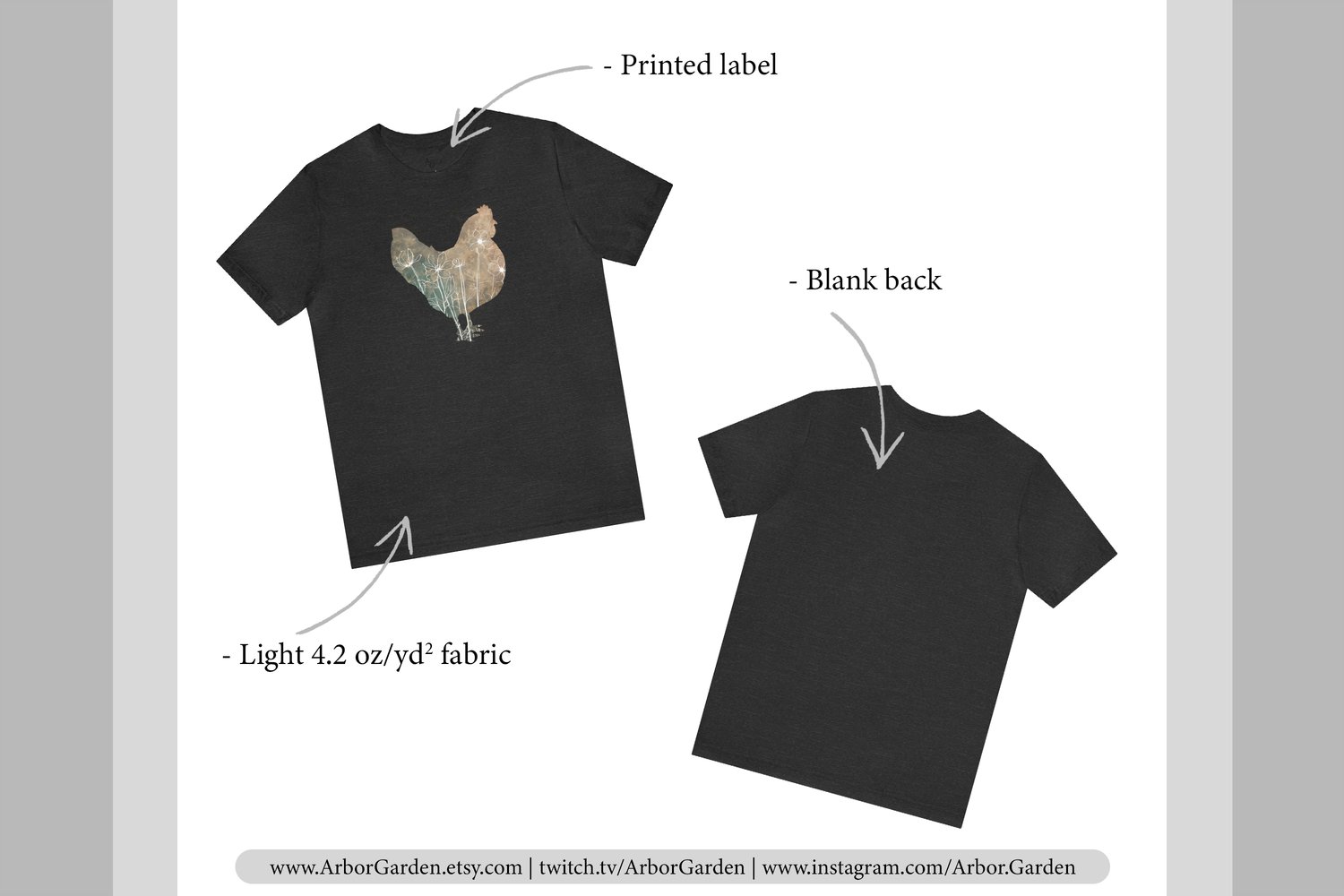Arbor Garden T-Shirt Chicken Art Unisex Jersey Shirt