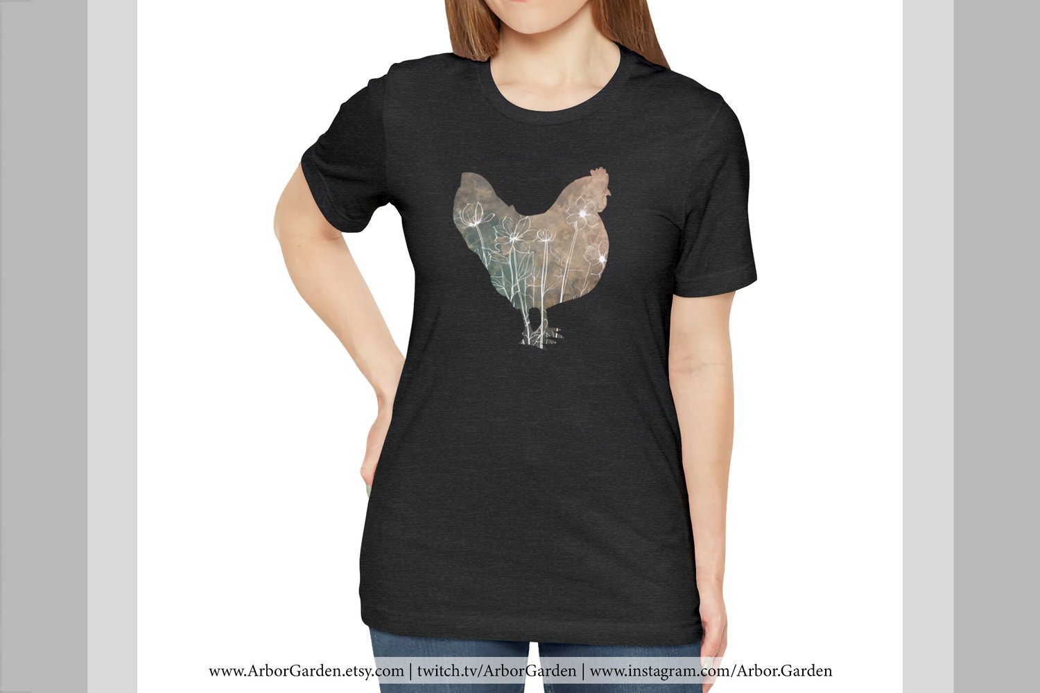 Arbor Garden T-Shirt Chicken Art Unisex Jersey Shirt