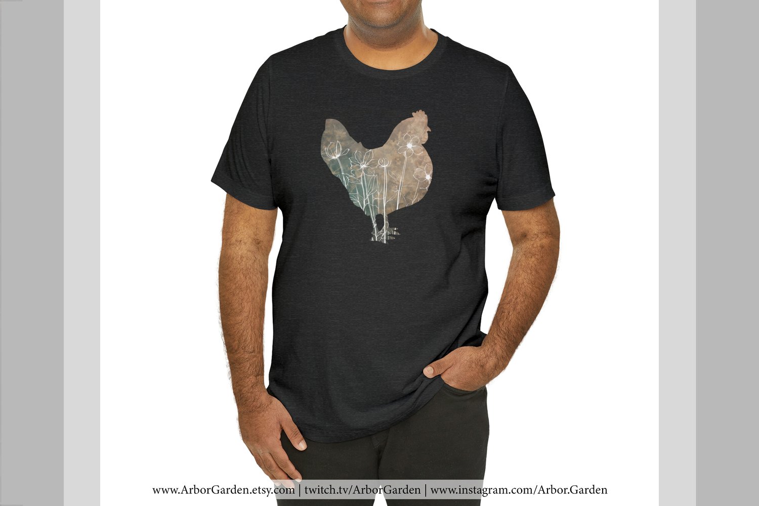 Arbor Garden T-Shirt Chicken Art Unisex Jersey Shirt
