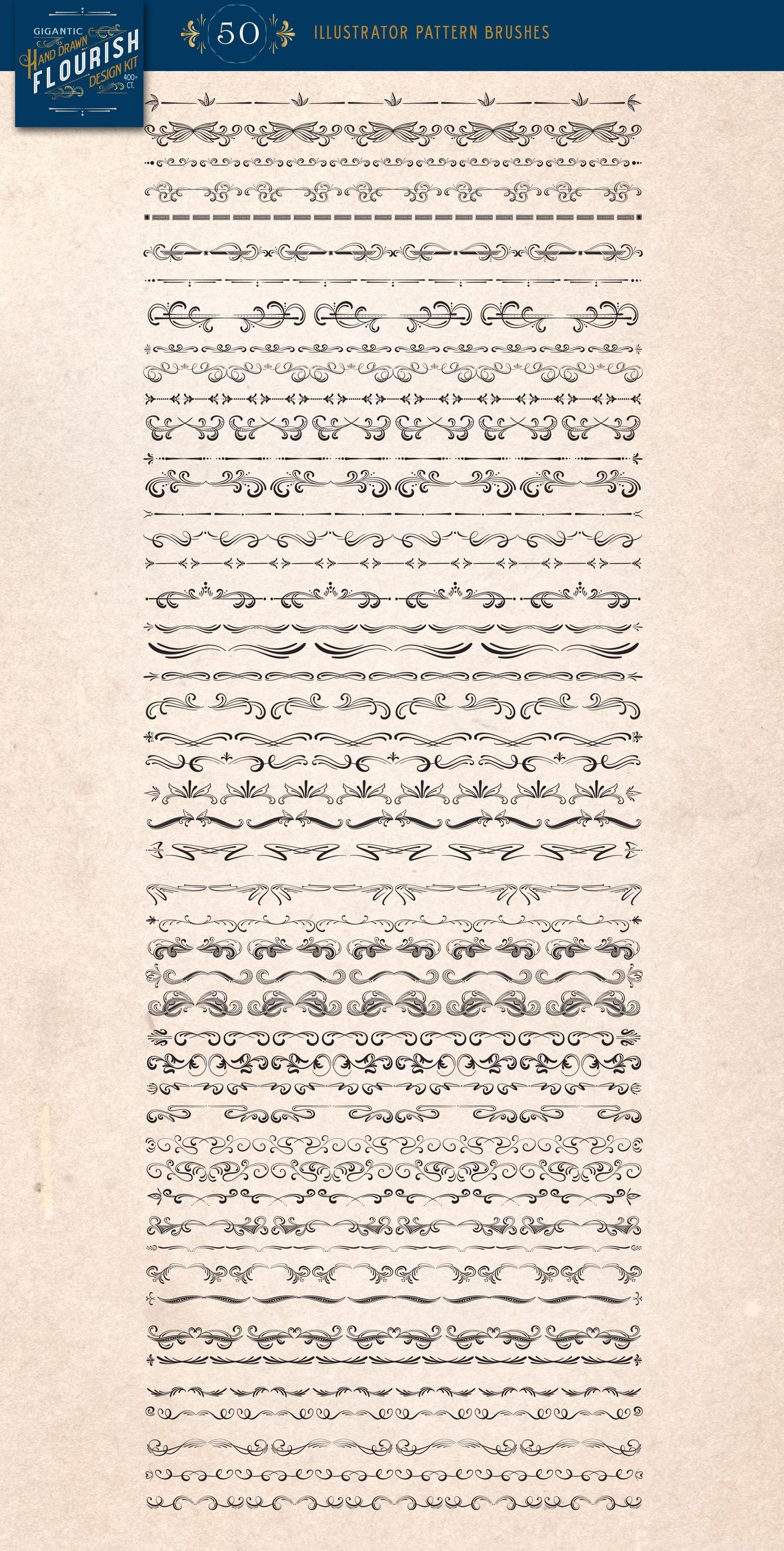 flourish design elements were drawn by hand, and inspired by vintage lettering, art nouveau, and florals