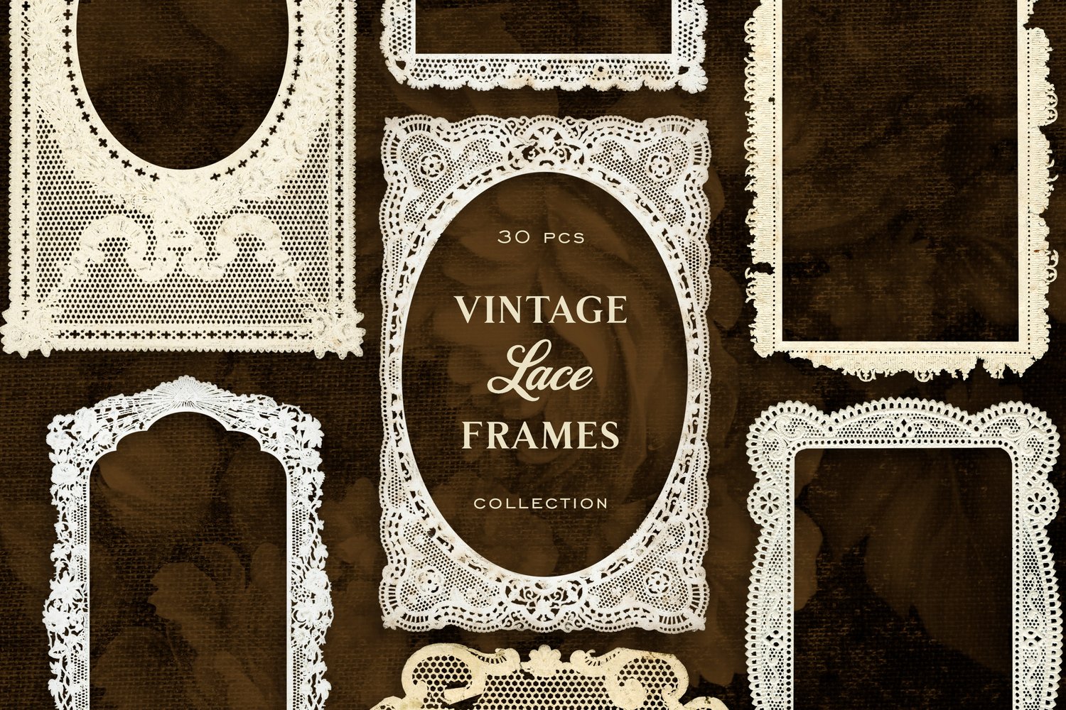 printable graphics of antique paper lace frames