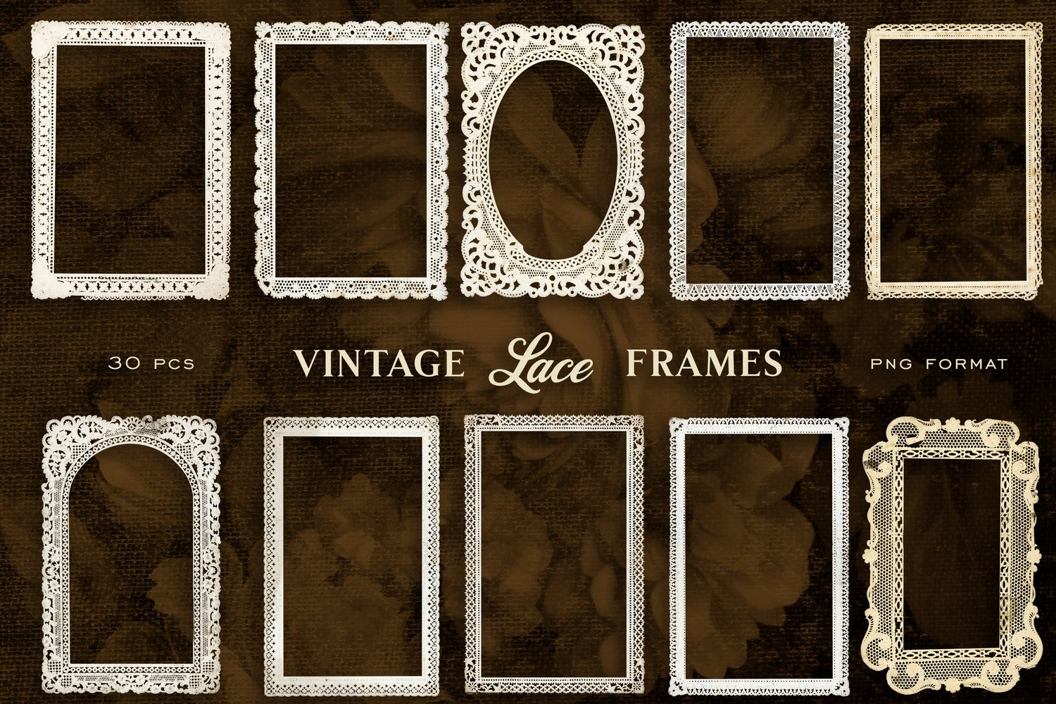 printable graphics of antique paper lace frames