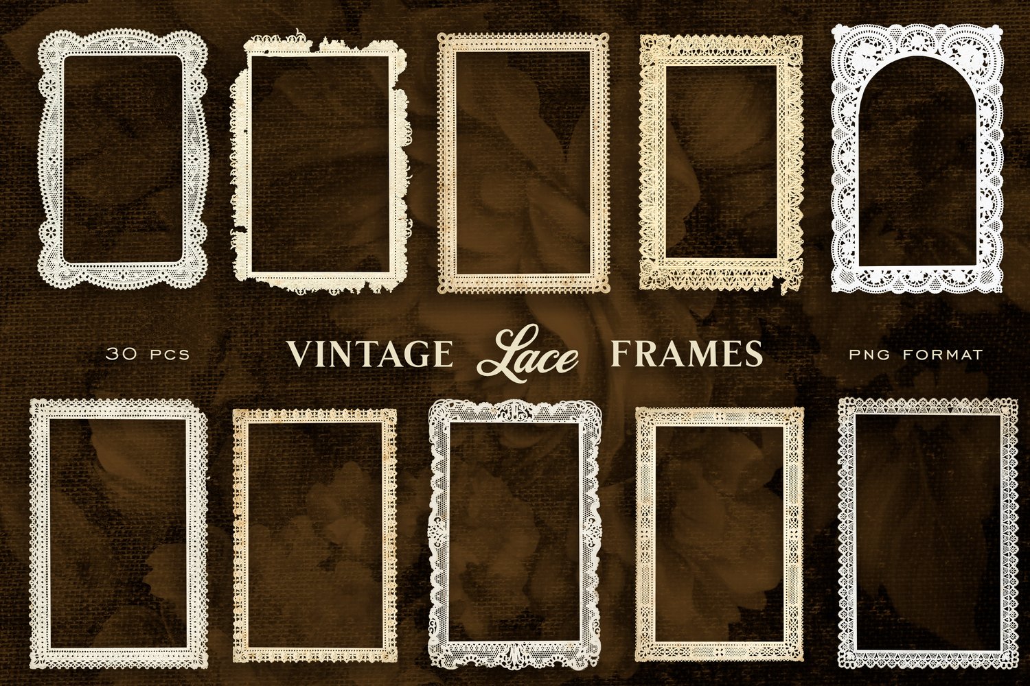 printable graphics of antique paper lace frames