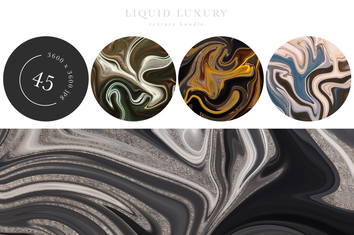 marbled background textures reminiscent of agate or geode stones with glittering gold accents in a wide variety of colors.