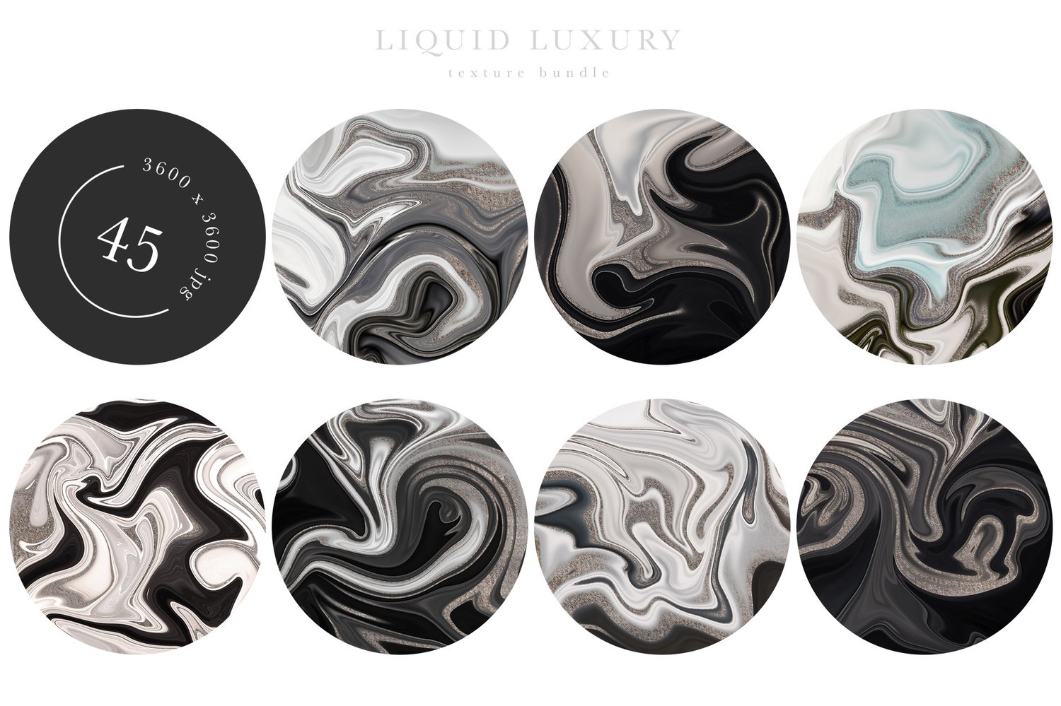 marbled background textures reminiscent of agate or geode stones with glittering gold accents in a wide variety of colors.