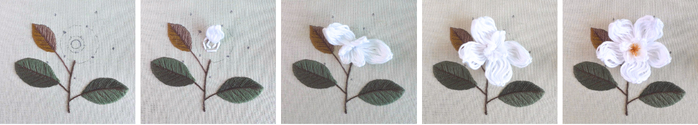 FREE Magnolia hand Embroidery Pattern step by step