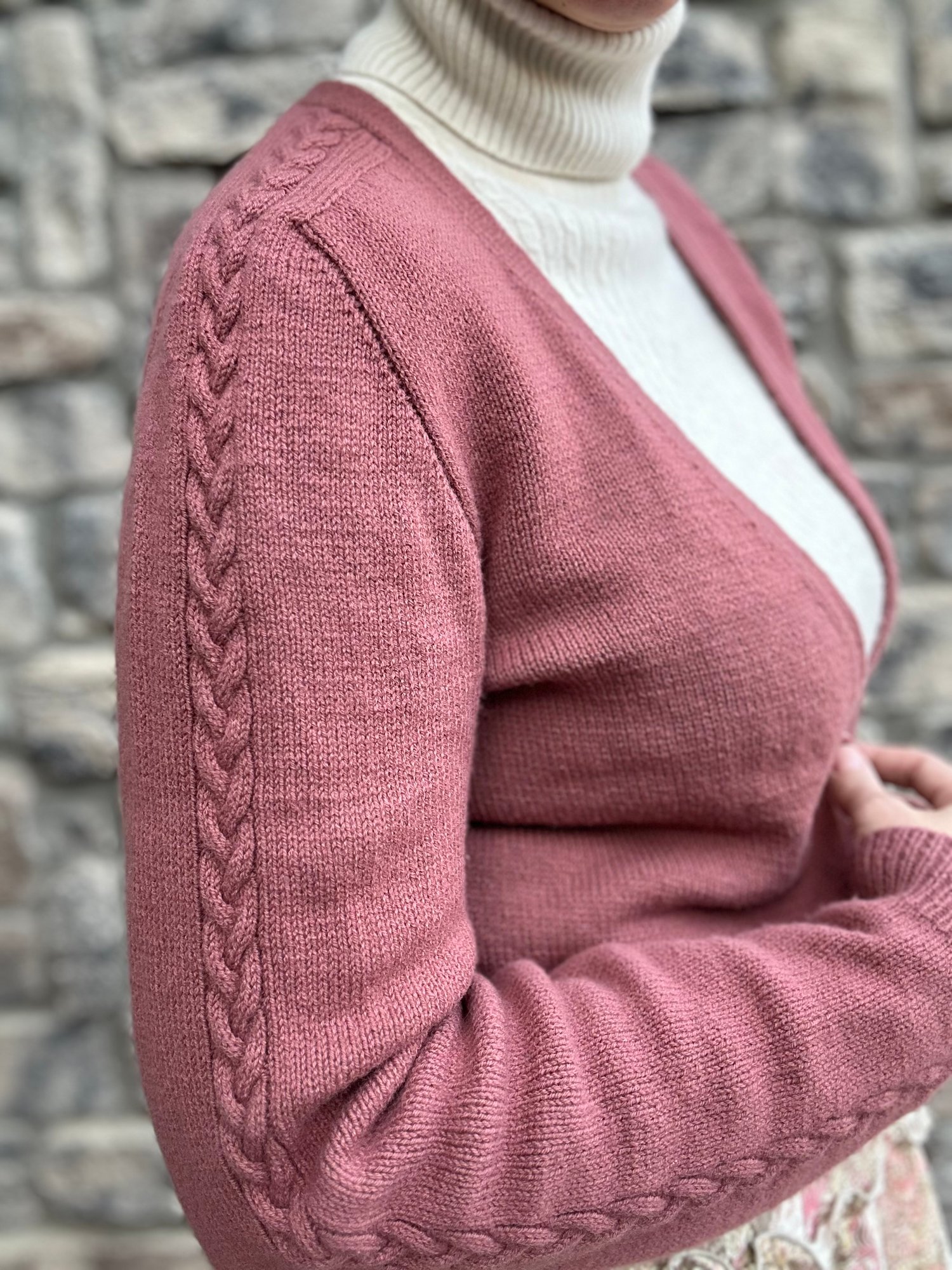 Close up of sleeve and shoulder detail