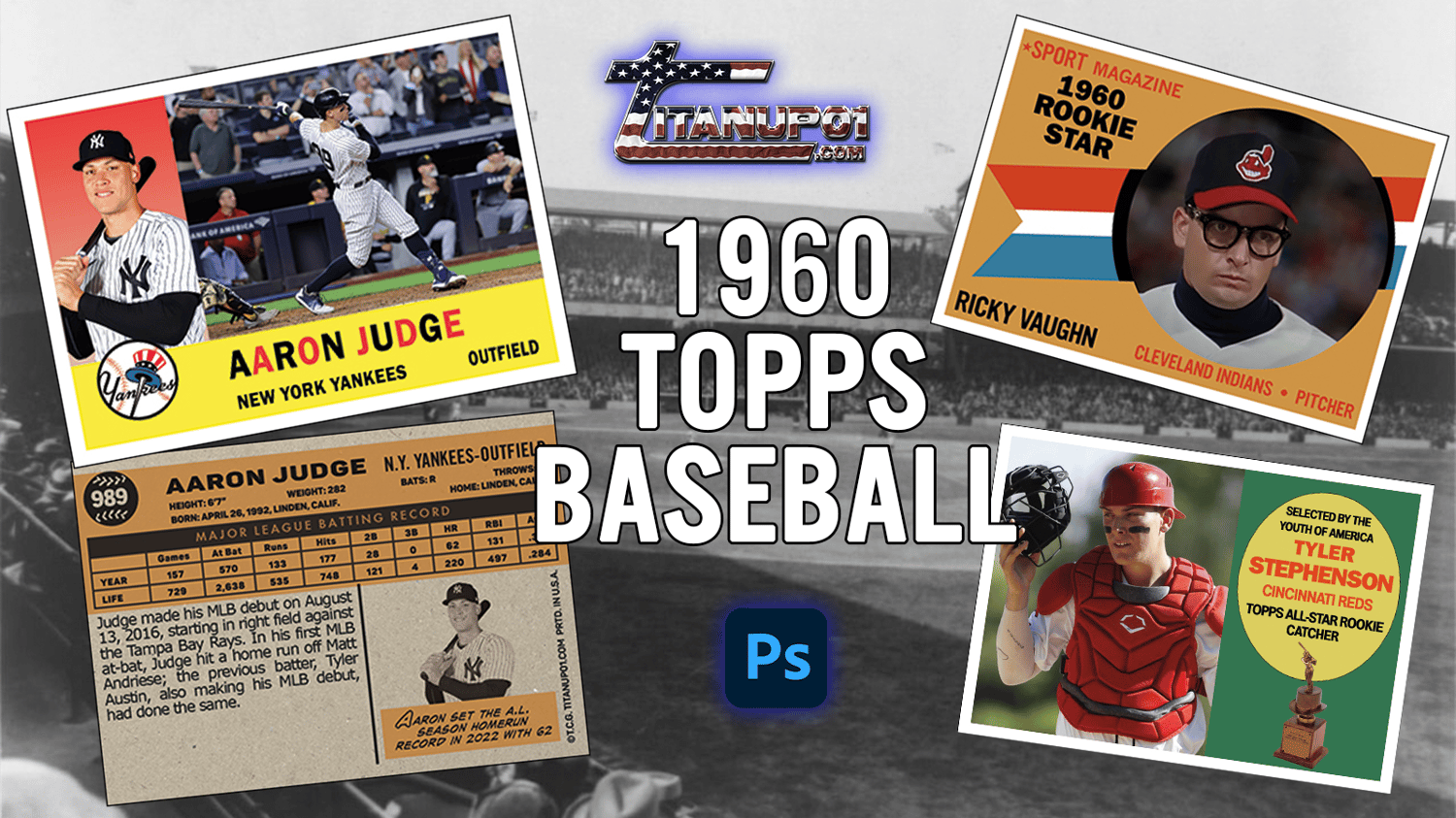 1960 Topps Baseball Photoshop PSD Templates