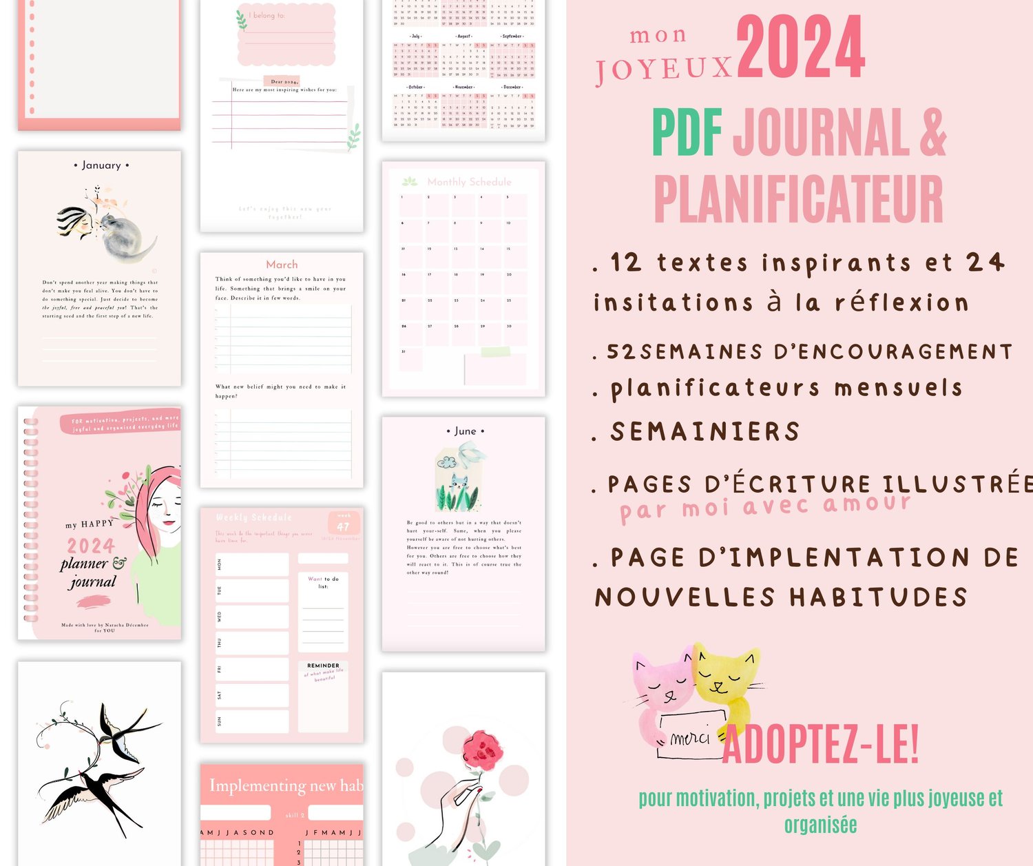 Joyeuse 2024 Planificateur & Journal (DIGITAL) - français