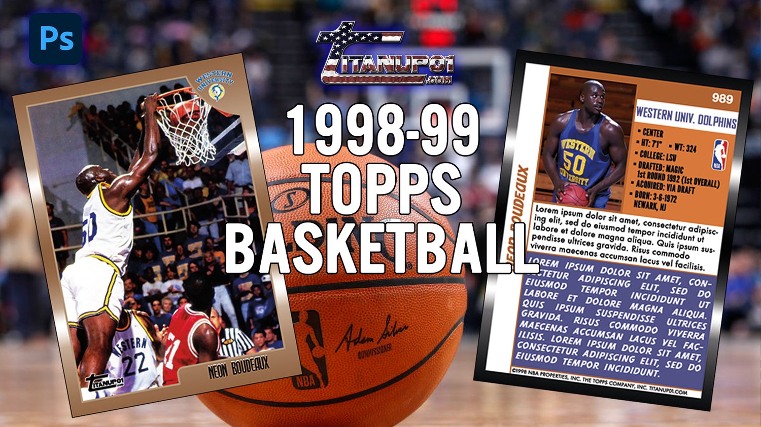 1998-99 Topps Basketball Photoshop PSD Templates