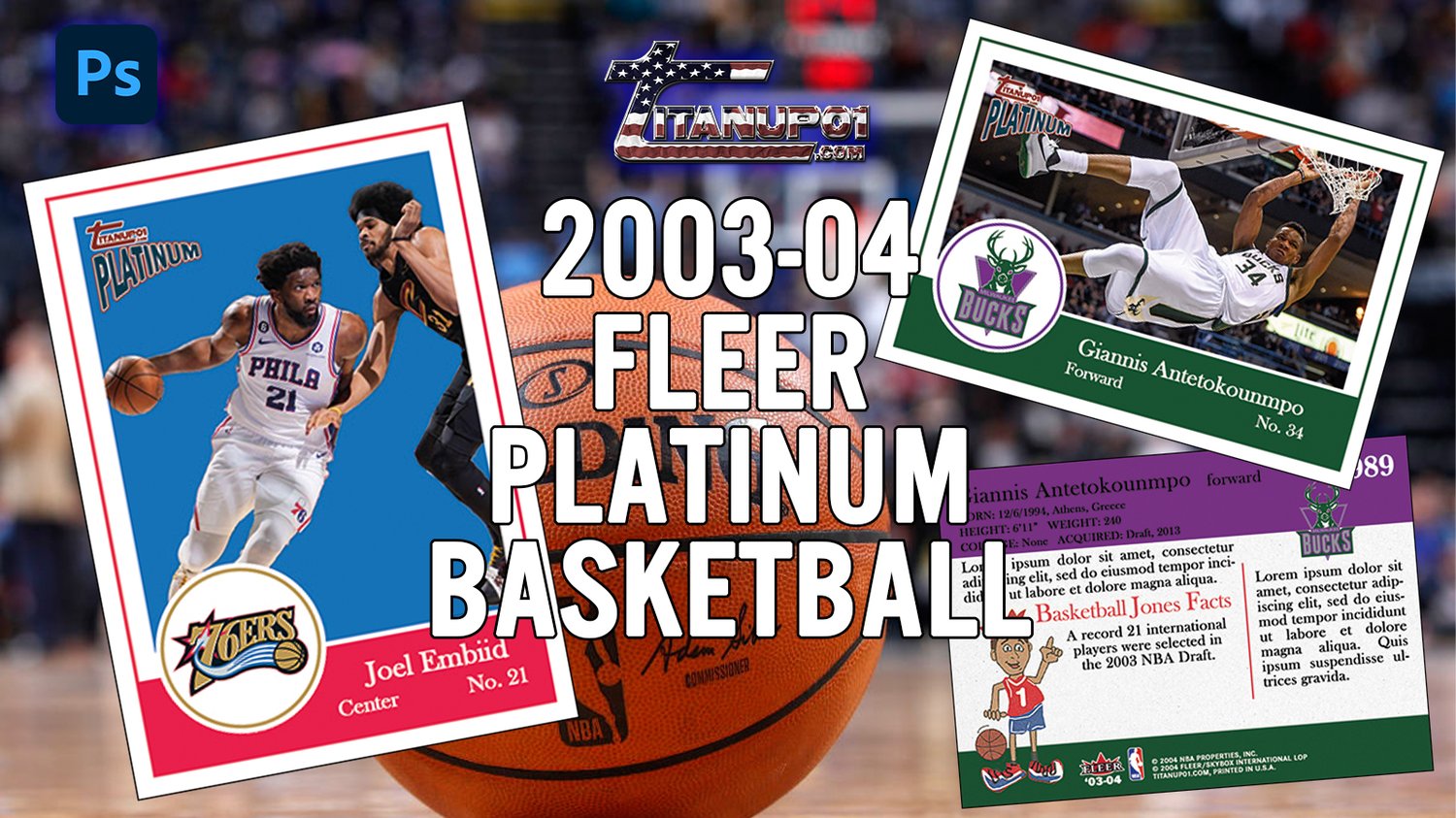 2003-04 Fleer Platinum Basketball Photoshop PSD Templates