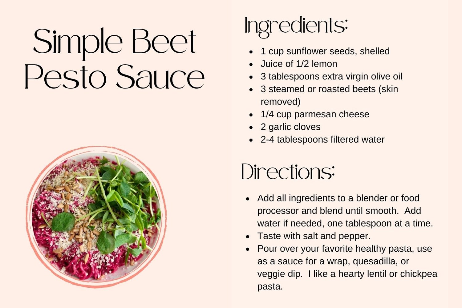 Simple Beet Pesto Sauce Recipe