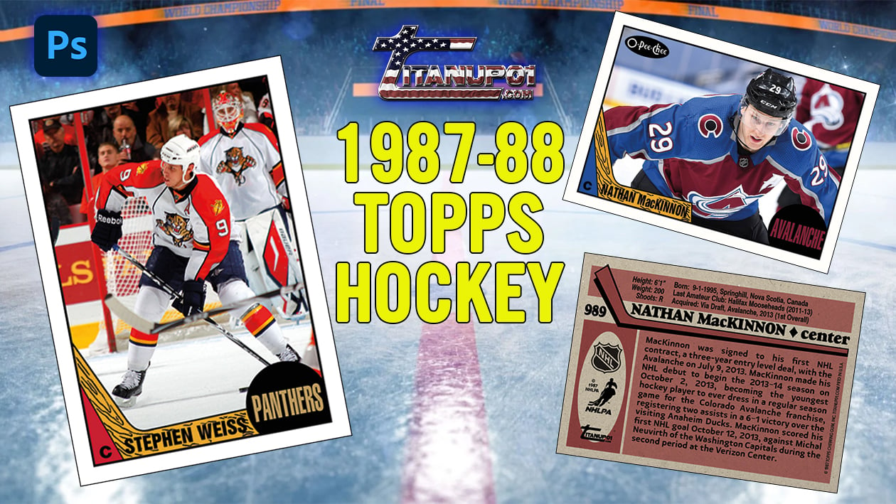 1987-88 Topps Hockey Photoshop PSD Templates