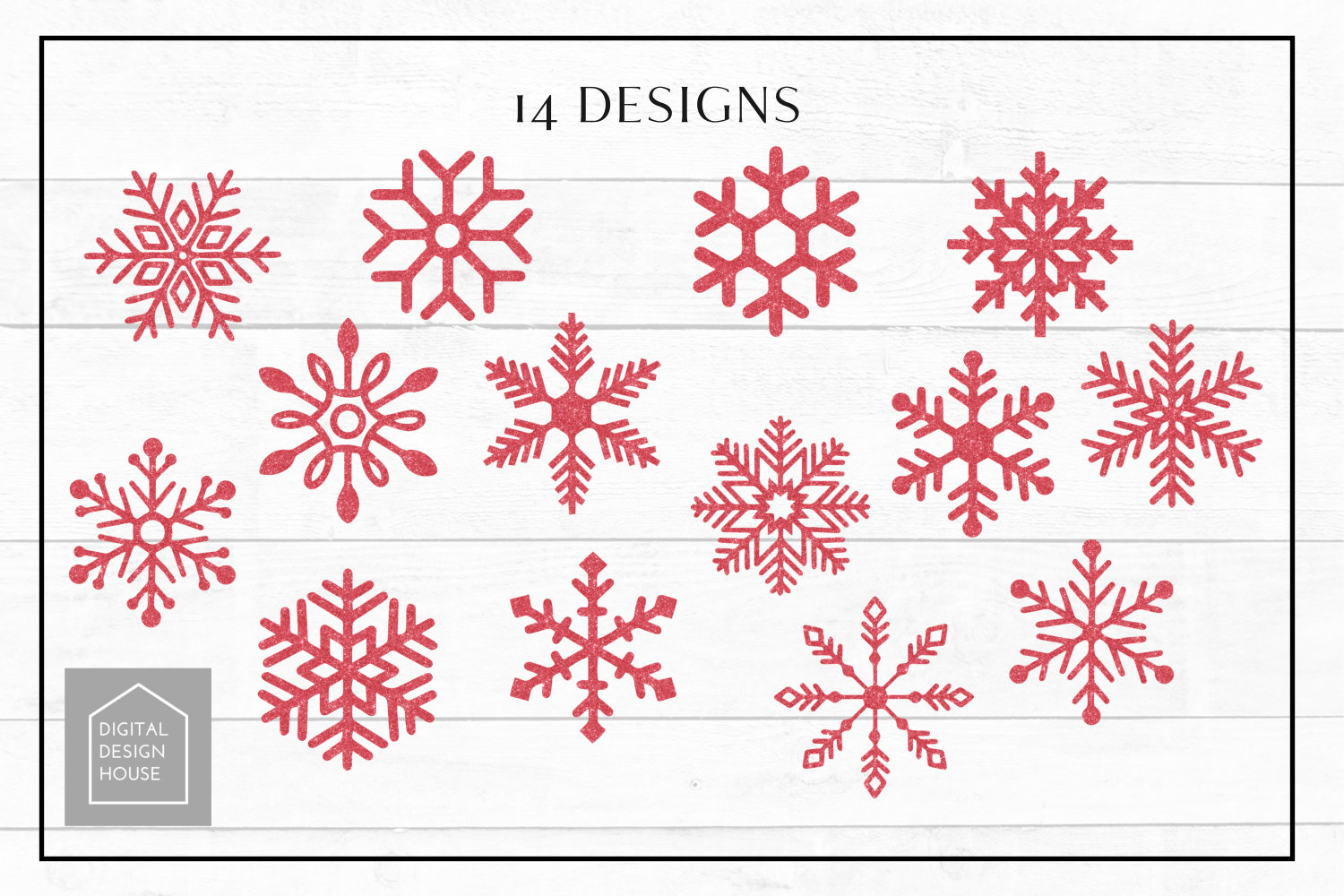 Glitter SNOWFLAKES Christmas Clipart Bundle