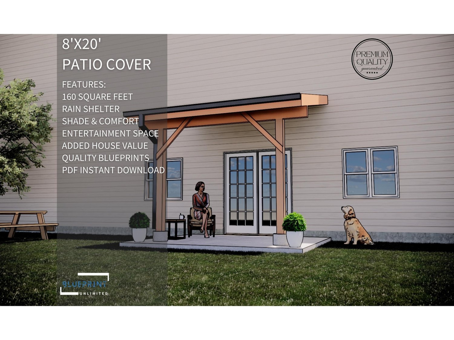 Obtain construction permits for your backyard patio with blueprint patio cover plans.