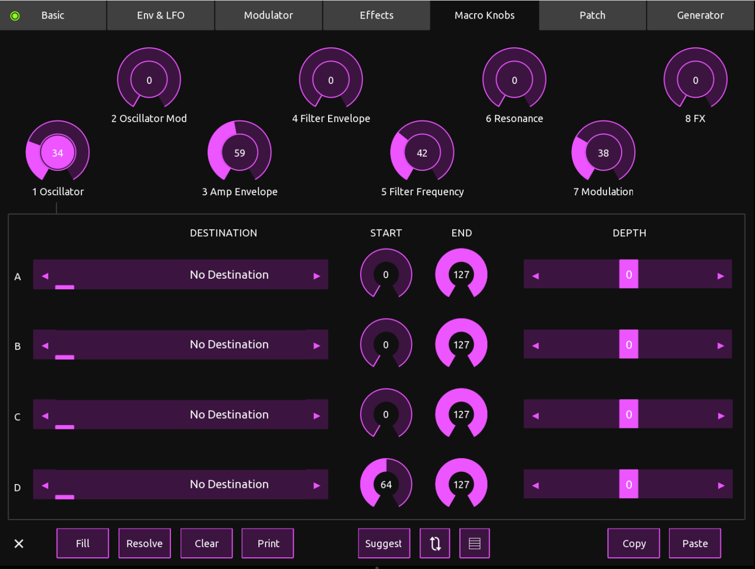 Novation Circuit Patch Editor for Ipad - Macro Editing Features