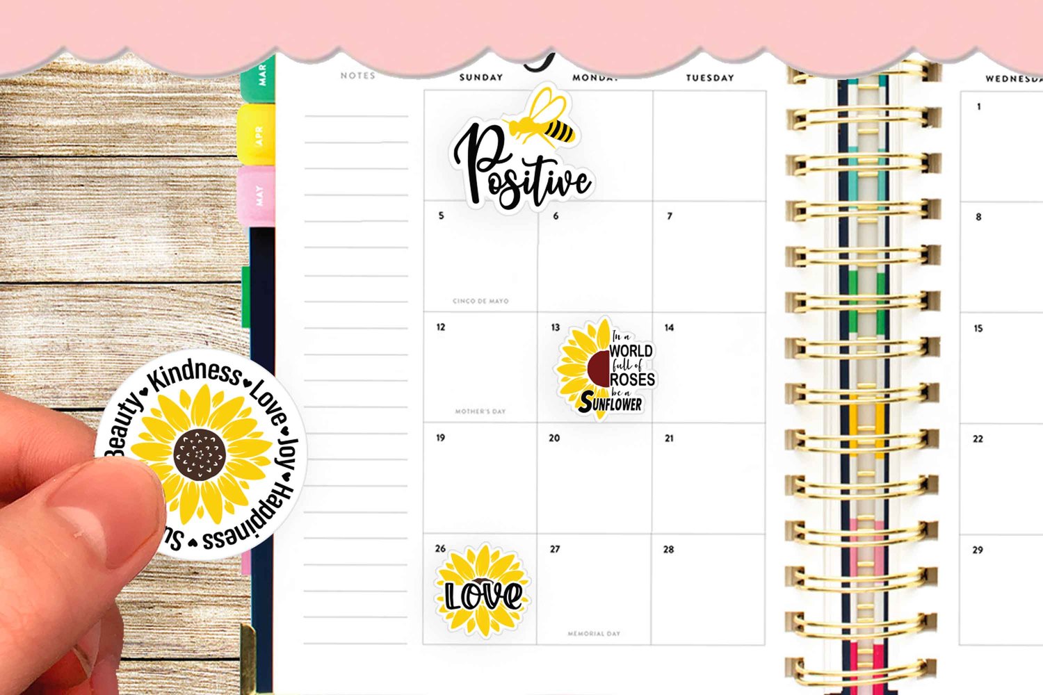 Motivational Stickers, Sunflower Stickers, DIY stickers - Payhip