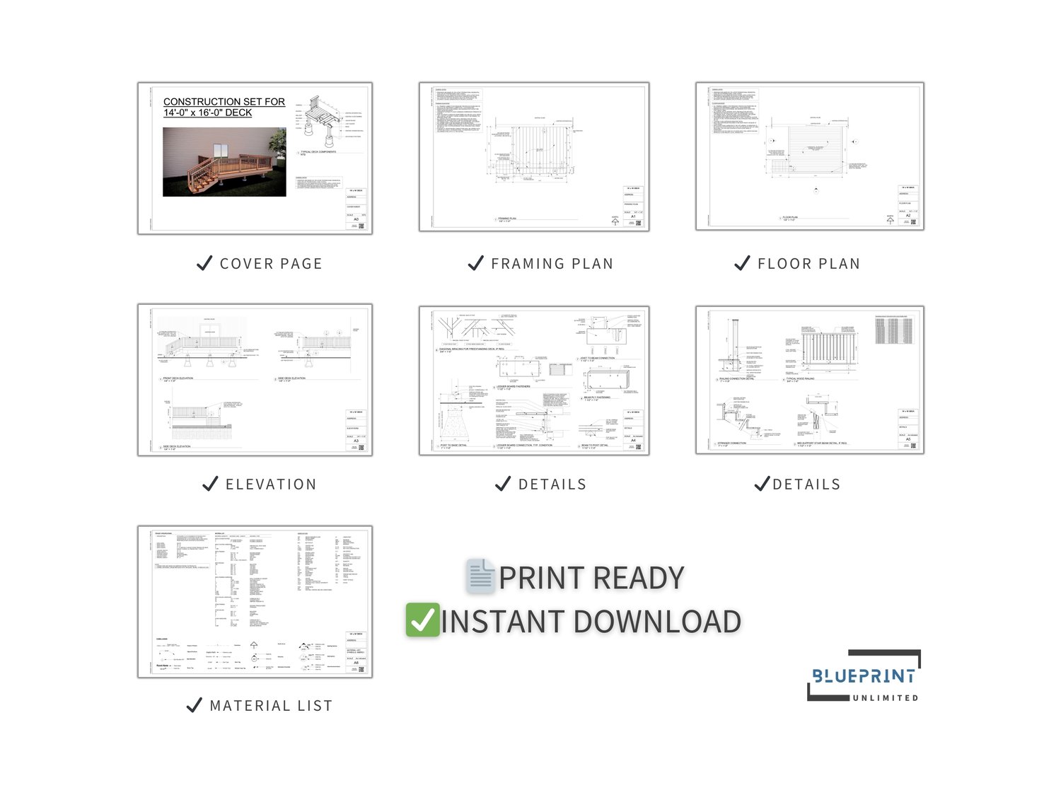 Obtain construction permits for your backyard deck with blueprint deck plans.