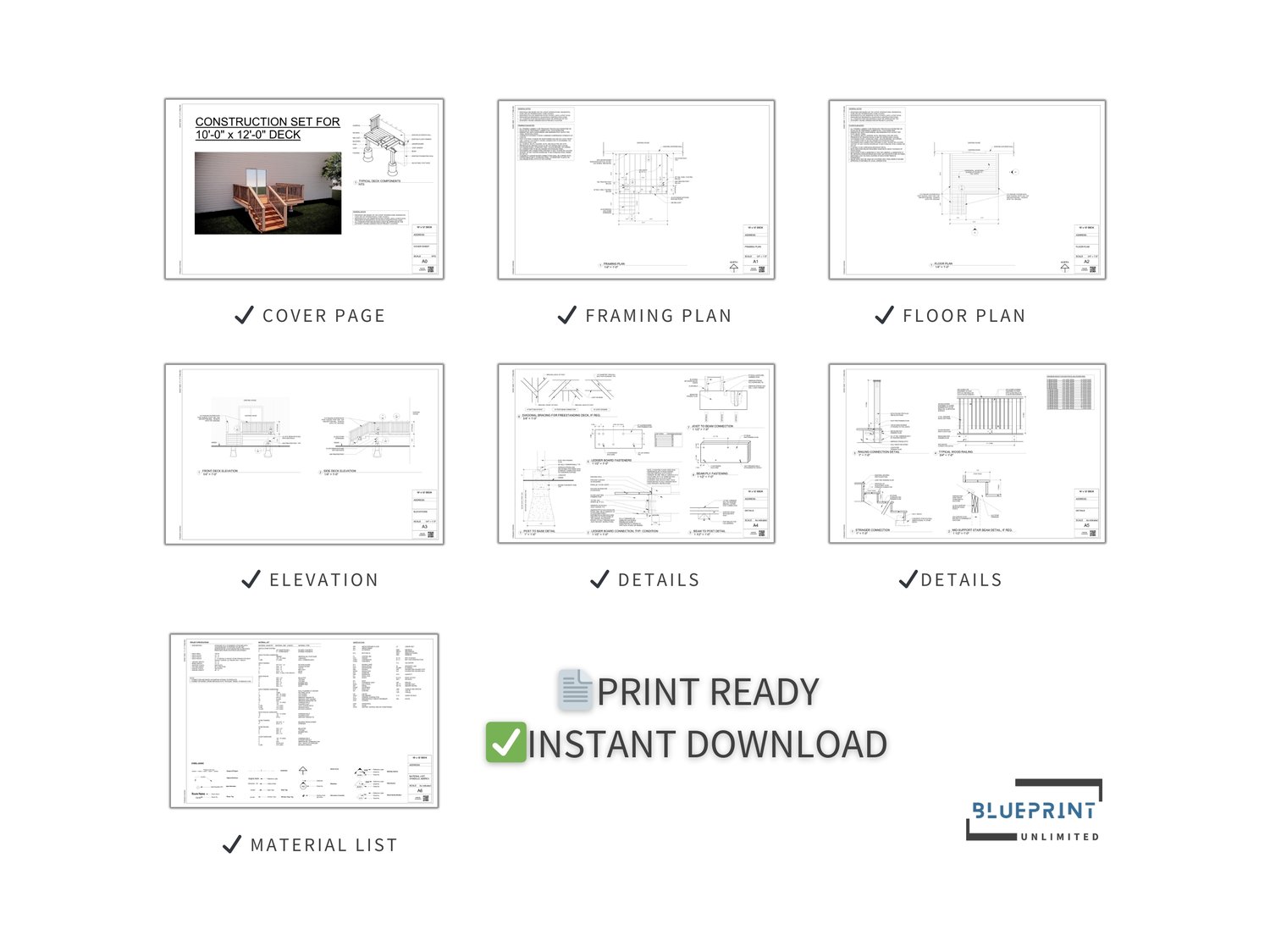 Obtain construction permits for your backyard deck with blueprint deck plans.