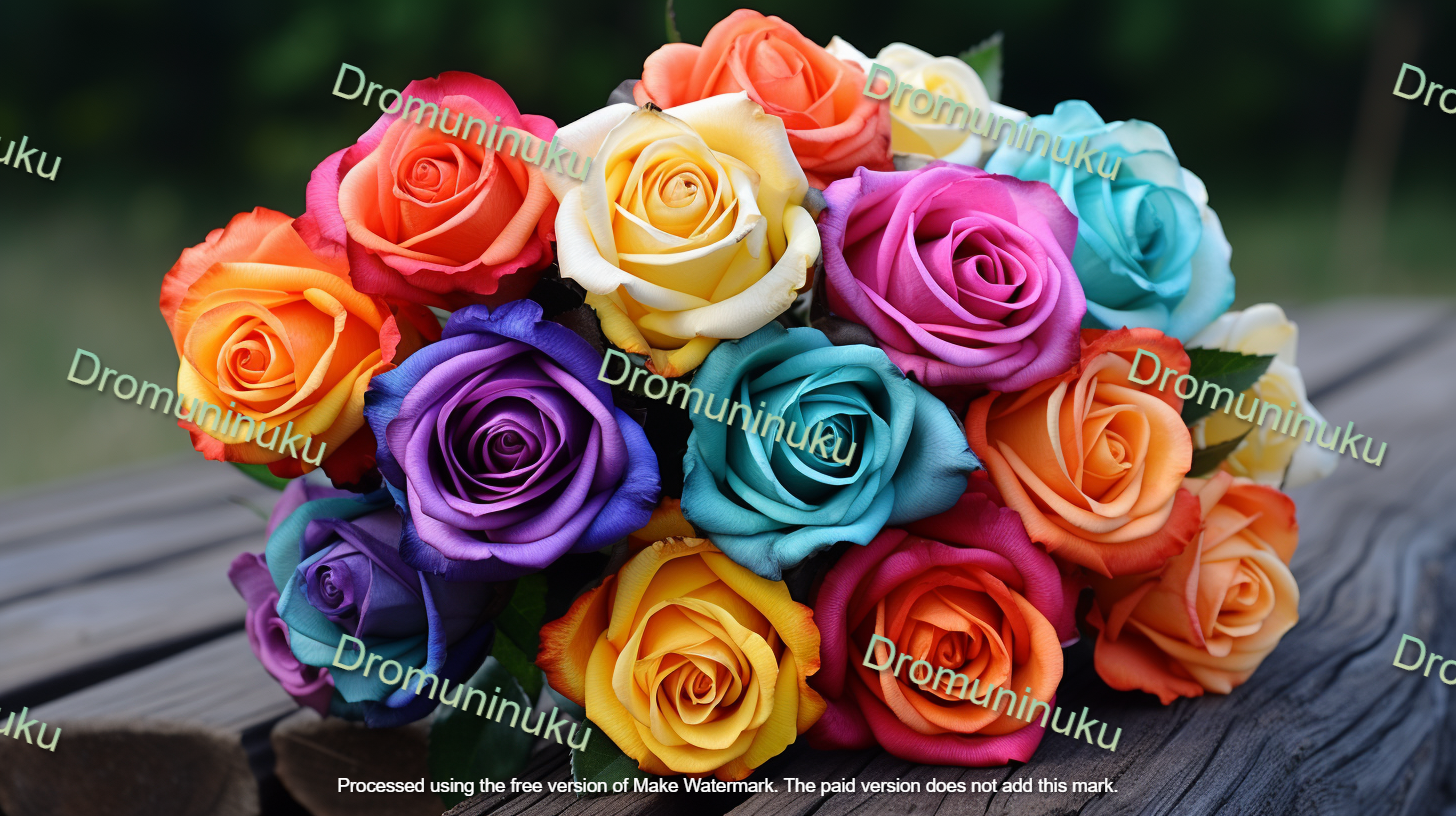 Eternal Love: A Digital Bouquet of Multicolored Roses