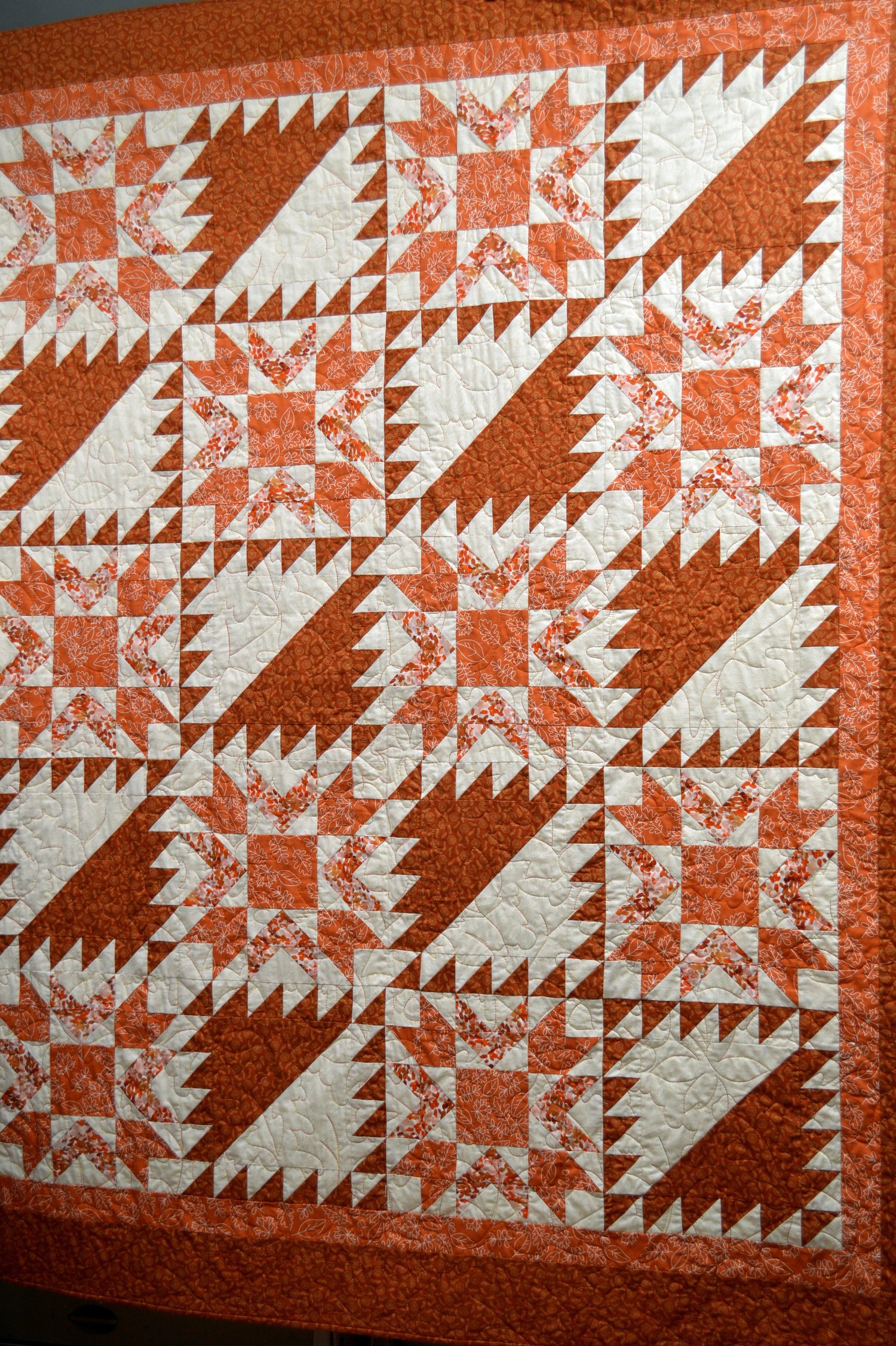 Falling Leaves quilt. Pattern name is Southern Belle.