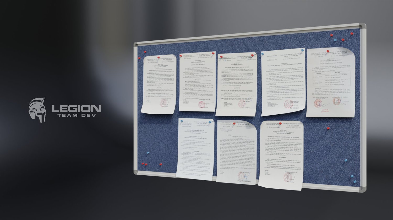Lowpoly gameready 3D model of pinboard with papers - Payhip