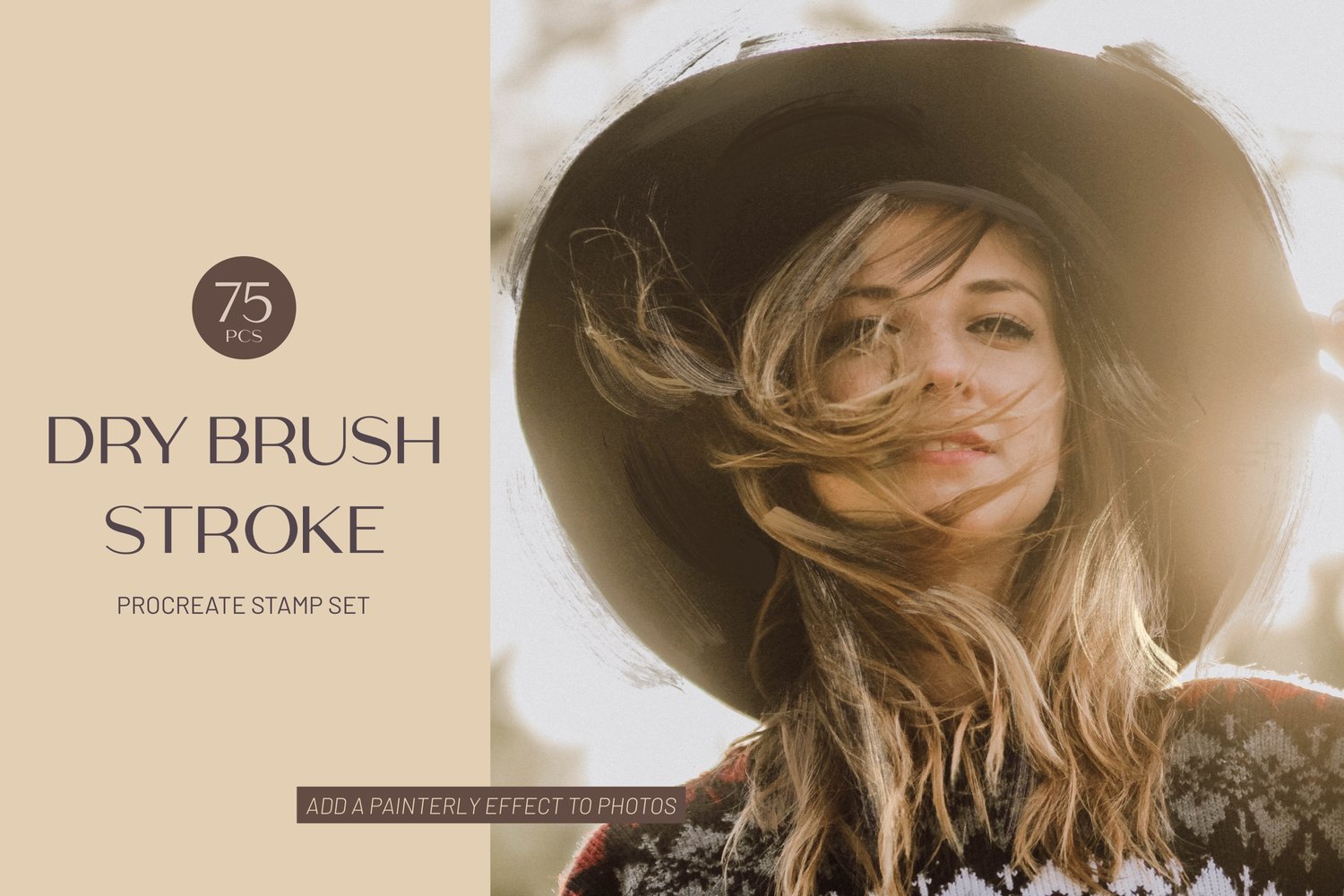 Procreate stamp brushes can be used to paint realistic brush strokes over the top of photos and artwork
