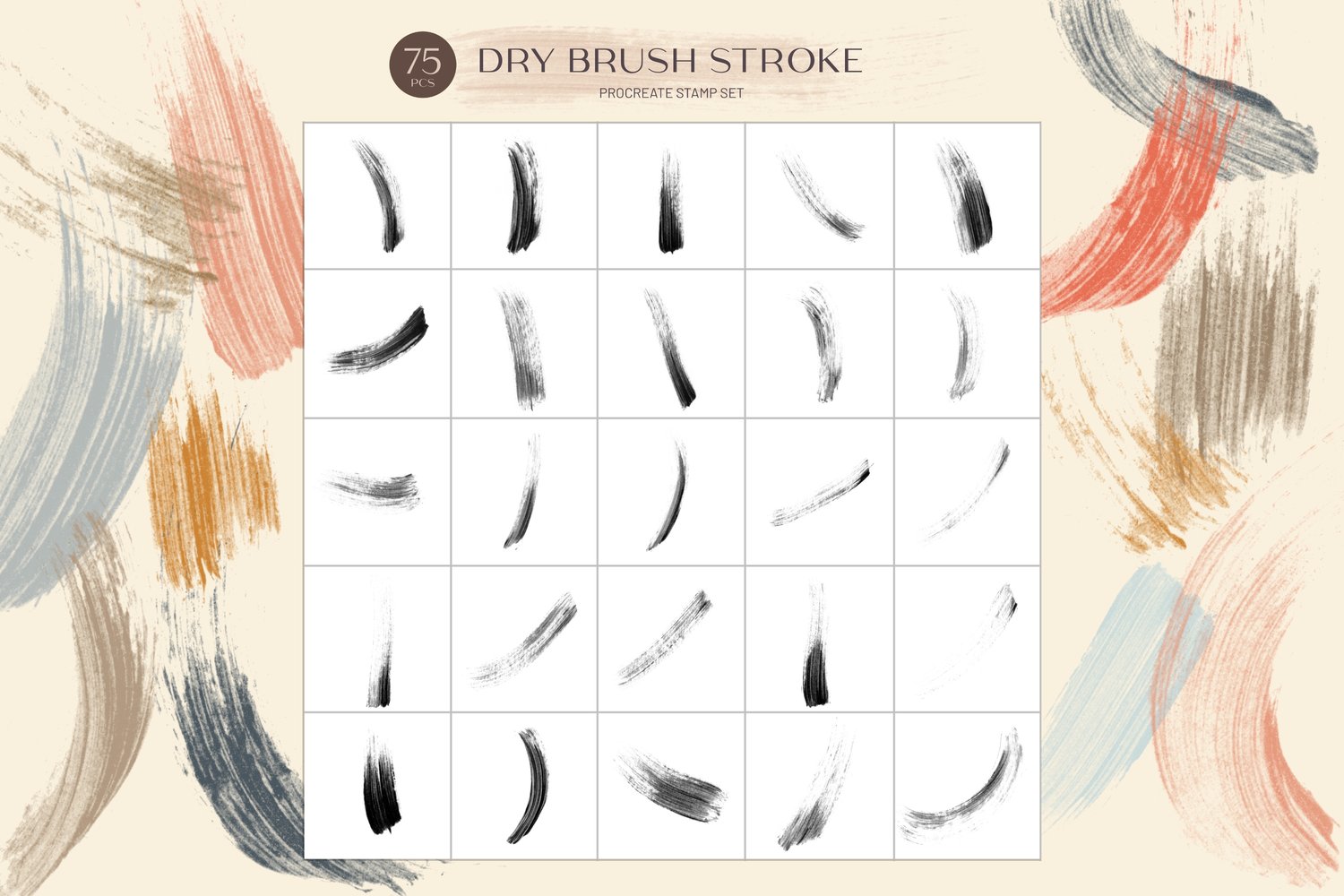 Procreate stamp brushes can be used to paint realistic brush strokes over the top of photos and artwork