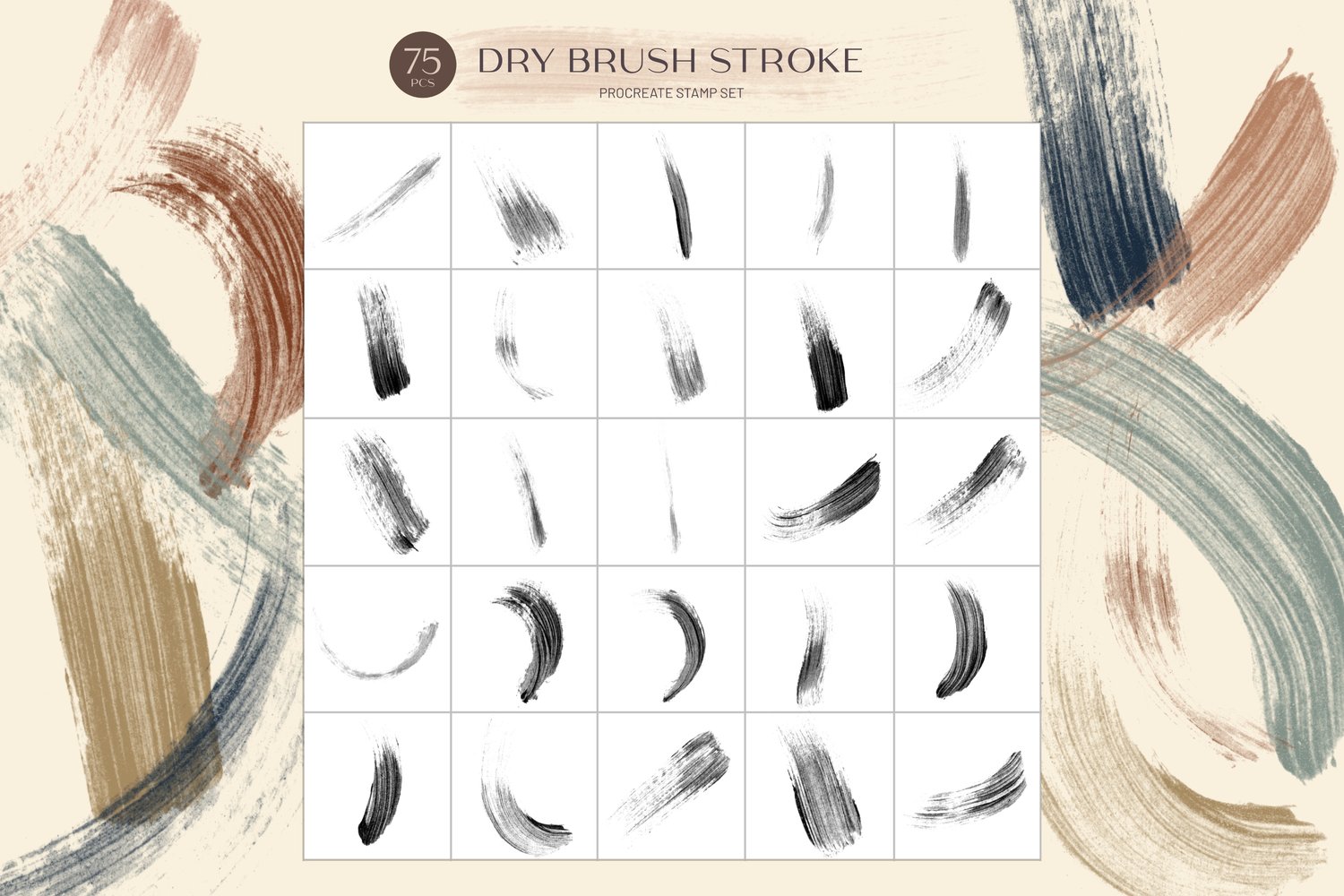 Procreate stamp brushes can be used to paint realistic brush strokes over the top of photos and artwork