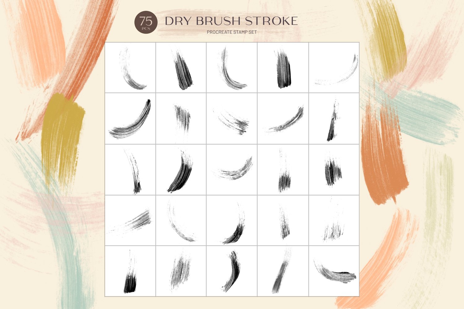 Procreate stamp brushes can be used to paint realistic brush strokes over the top of photos and artwork