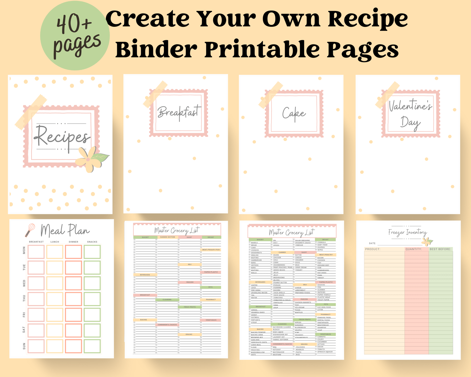 Recipe Binder, Free Printables