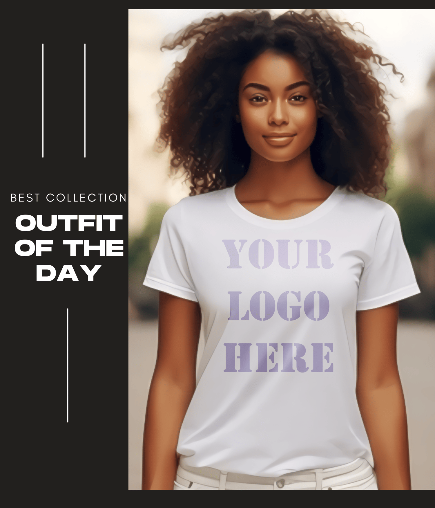 young blck woman with white t-shirt