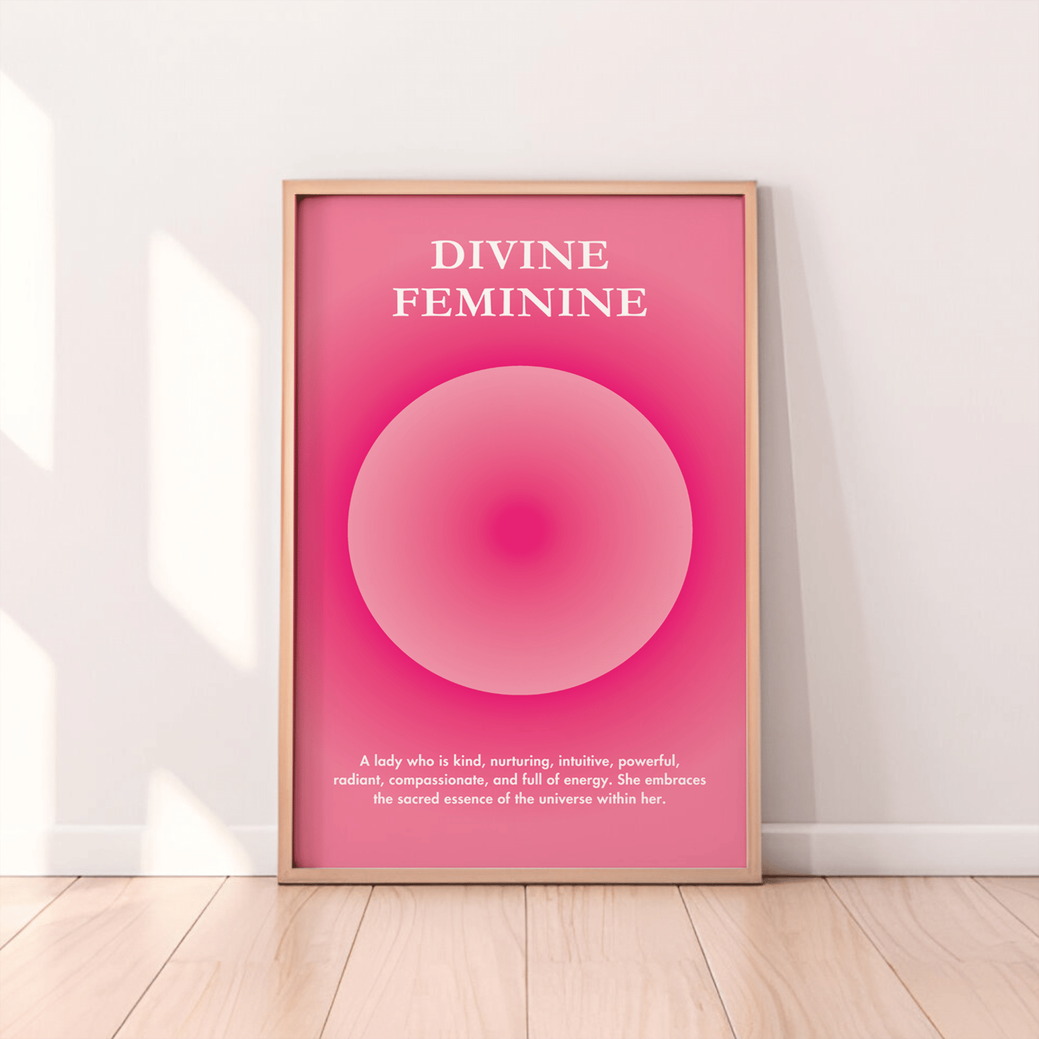 Divine Feminine Aura Poster - DIGITAL DOWNLOAD - Pastel Pink Gradient Aura Poster