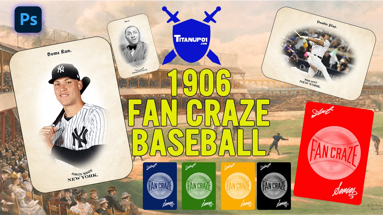 1906 Fan Craze Baseball Homage Photoshop PSD Templates
