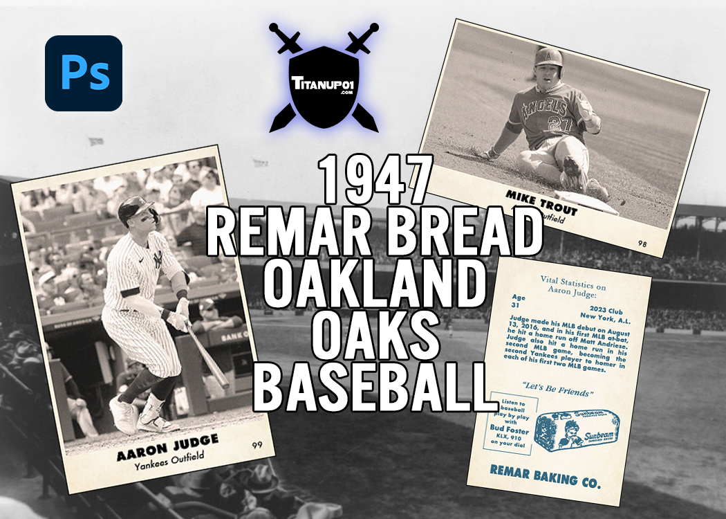 1947 Remar Bread Oakland Oaks Baseball Homage Photoshop PSD Templates