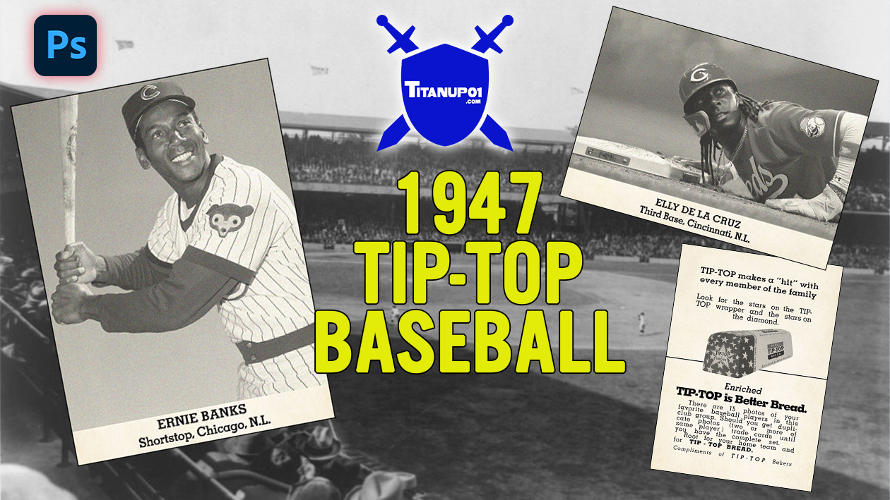1947 Tip-Top Baseball Homage Photoshop PSD Templates