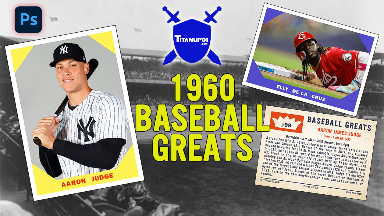 1960 Baseball Greats Homage Photoshop PSD Templates