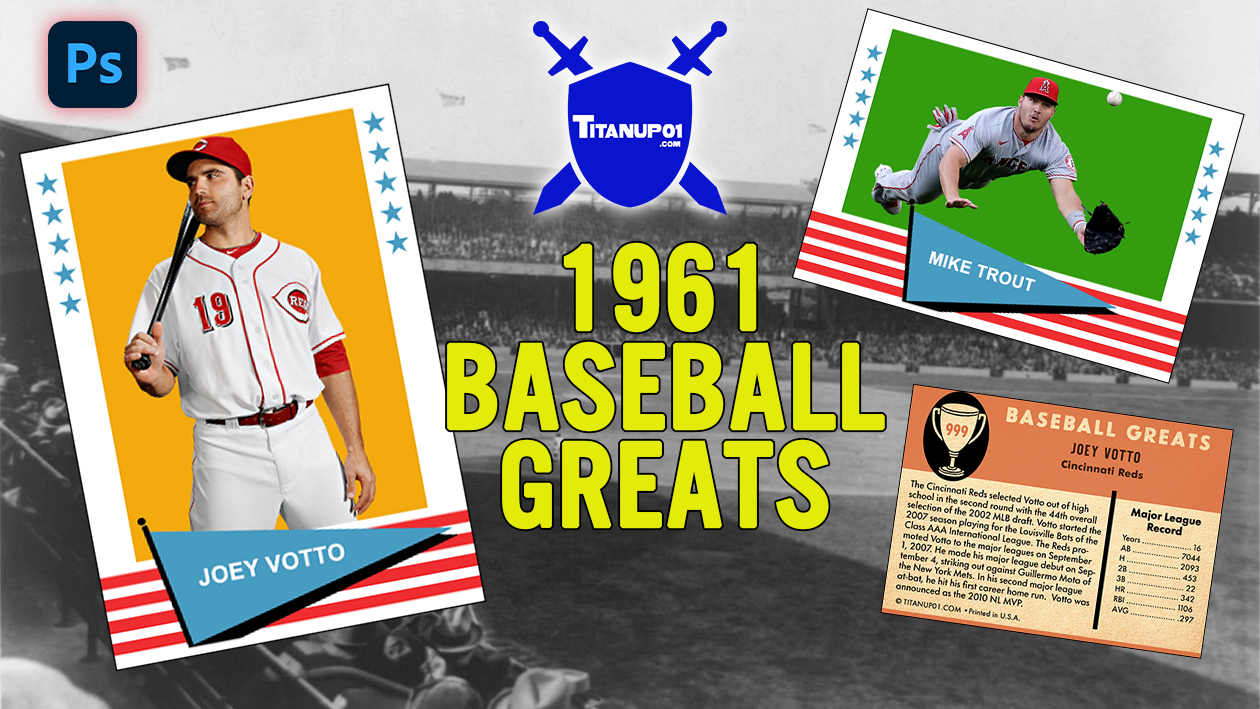 1961 Baseball Greats Photoshop PSD Templates