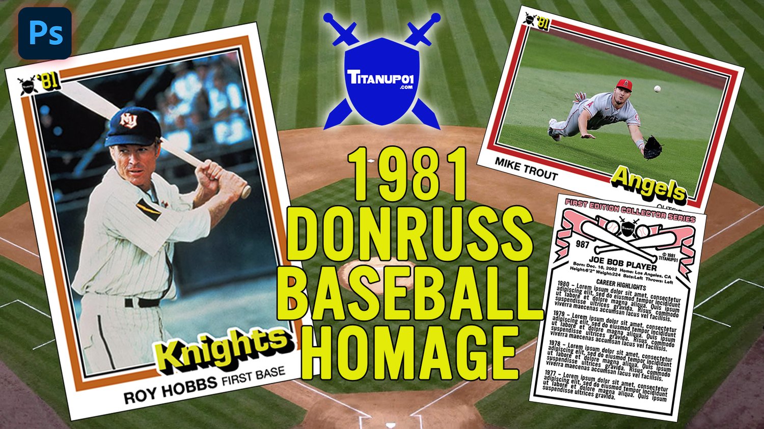 1981 Donruss Baseball Homage Photoshop PSD Templates