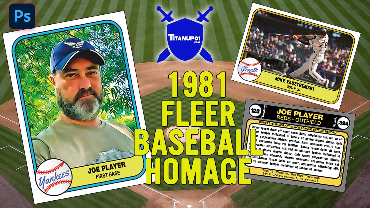 1981 Fleer Baseball Homage Photoshop PSD Templates