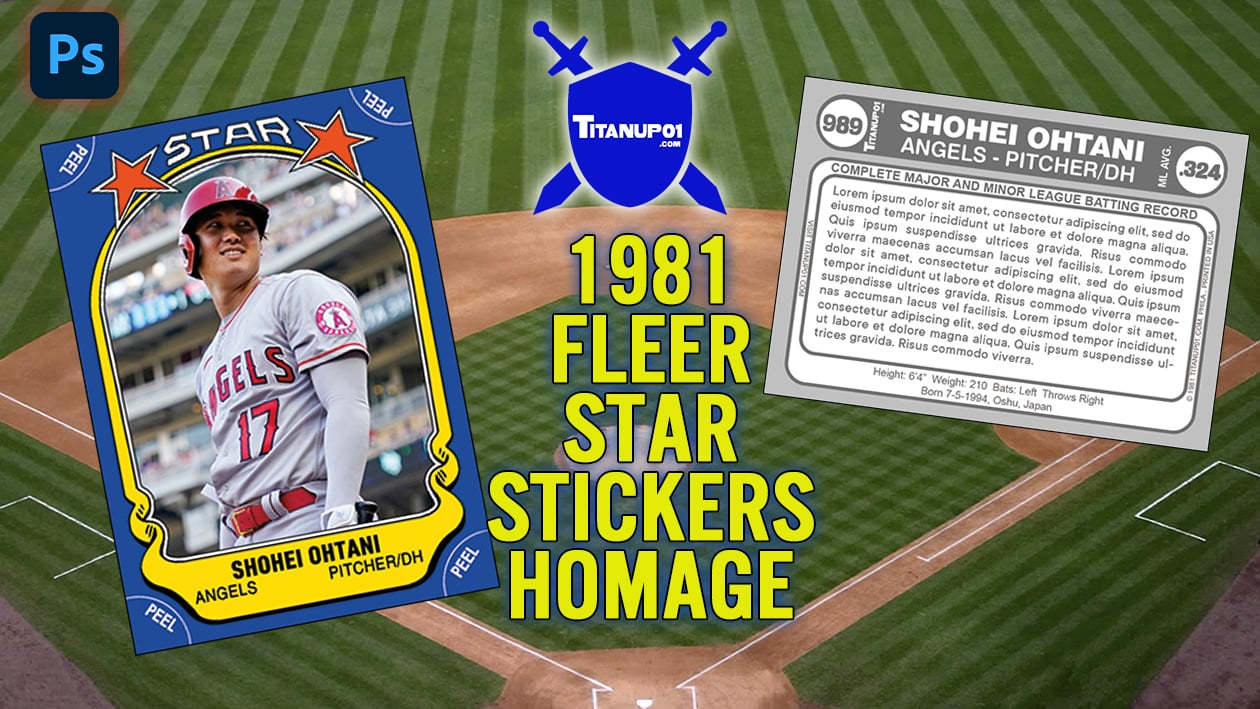 1981 Fleer Star Stickers Baseball Homage Photoshop PSD Templates